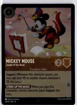 Disney Lorcana Mickey Mouse Leader of the Band Promo Card 34/P1 Trading Card - Image 3