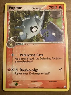 Pupitar Pokemon Card Delta Species 51/113 LP - Image 1