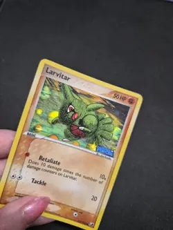 Pokemon TCG Larvitar EX Unseen Forces Reverse Holo Card 61/115 Stamped NM - Image 2