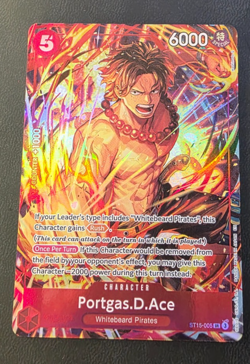One Piece ST15-005 Portgas. D .Ace Illustration Box Vol.5 Super Rare Promo Card - Image 1