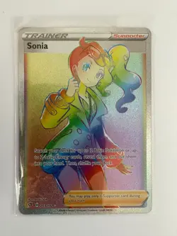 Sonia 203/192 Rebel Clash Rainbow Secret Rare Full Art Trainer Pokemon Card - Image 1