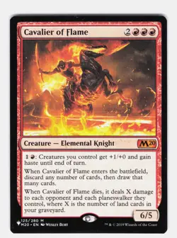 Cavalier of Flame #125 The List - Core Set 2020 Regular Mythic - Image 1