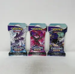 Pokemon TCG Sword & Shield Chilling Reign Sleeved Booster Pack Lot Of Three - Image 1