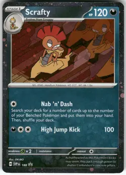 Scrafty (Cosmos Holo) 188 Holo Promo Scarlet & Violet Promo Pokemon Holo NM - Image 1