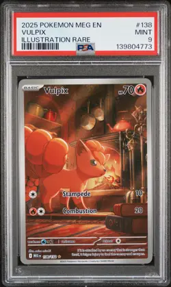 2025 POKEMON MEG EN-MEGA EVOLUTION ILLUSTRATION RARE #138 VULPIX PSA 9 - Image 1
