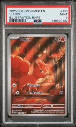 2025 POKEMON MEG EN-MEGA EVOLUTION ILLUSTRATION RARE #138 VULPIX PSA 9 - Image 1