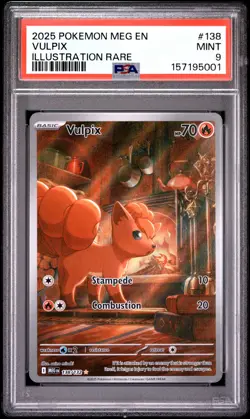 2025 POKEMON MEG EN-MEGA EVOLUTION ILLUSTRATION RARE #138 VULPIX PSA 9 - Image 1