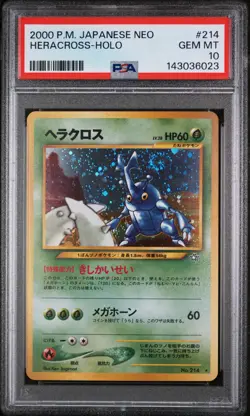 Pokemon 2000 Japanese Heracross Neo Genesis Holo PSA 10 Swirl 🌀 - Image 1