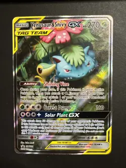 Pokemon TCG 2019 Venusaur & Snivy GX SM229 Promo Full Art Holo - Image 1
