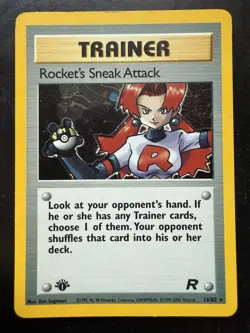 Pokemon Team Rocket Set Rocket's Sneak Attack 16/82 Rare Holo 1st Edition (LP) - Image 1