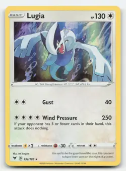 Lugia 132/185 Holo Rare Vivid Voltage Pokemon Holo Near Mint - Image 1