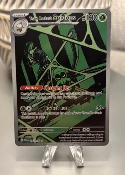 Pokemon Team Rocket’s Spidops 187/182 Illustration Rare SV10 Destined Rivals NM - Image 1