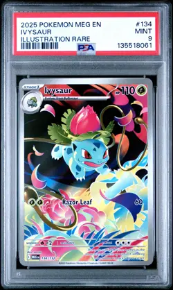 2025 POKEMON MEG EN-MEGA EVOLUTION ILLUSTRATION RARE #134 IVYSAUR PSA 9 - Image 1