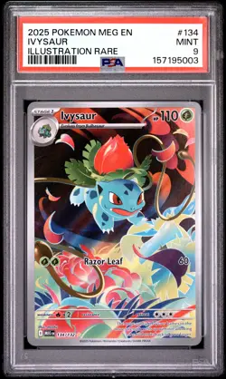 2025 POKEMON MEG EN-MEGA EVOLUTION ILLUSTRATION RARE #134 IVYSAUR PSA 9 - Image 1