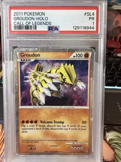 POKEMON GROUDON-HOLO 2011 CALL OF LEGENDS #SL4 PSA 1 - Image 1