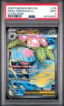 2025 POKEMON MEG EN-MEGA EVOLUTION ULTRA RARE #155 MEGA VENUSAUR EX PSA 9 - Image 1