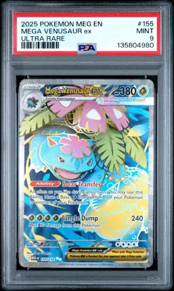 2025 POKEMON MEG EN-MEGA EVOLUTION ULTRA RARE #155 MEGA VENUSAUR EX PSA 9 - Image 1
