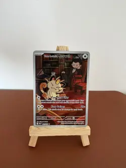 Pokemon TCG Team Rocket's Meowth 203/182 Destined Rivals Illustration Rare - Image 1
