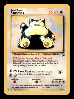 Snorlax 30/130 Rare Base Set 2 Pokemon Moderately Played - Image 1