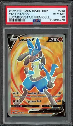 2022 Pokemon SWSH Promos Lucario V SWSH213 PSA 10 Gem Mint 213 BSP - Image 1