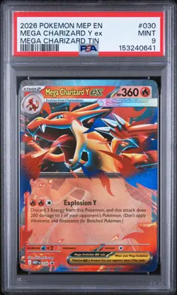 Pokemon PSA 9 Mega Charizard Y Ex Black Star Promo 030 - Image 1
