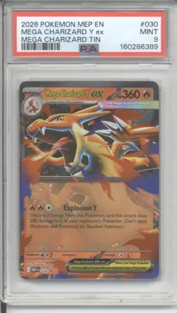 Pokemon TCG PSA 9 2026 Mega Charizard Y EX Holo Promo EN #030 MEP - Image 1