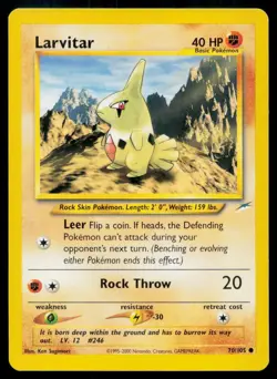 Larvitar 70/105 C Neo Destiny Pokemon Unlimited MP - Image 1