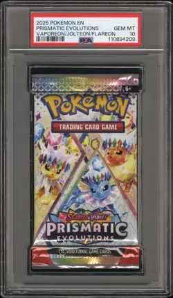 Pokemon S&V Prismatic Evolutions Vaporeon Jolteon Flareon Pack PSA 10 Gem Mint - Image 1