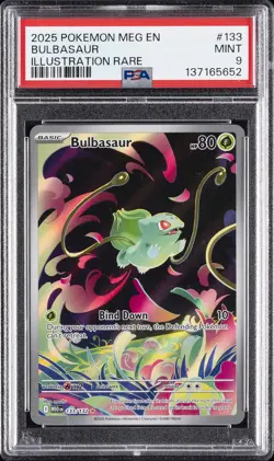 2025 POKEMON MEG EN-MEGA EVOLUTION ILLUSTRATION RARE #133 BULBASAUR PSA 9 - Image 1