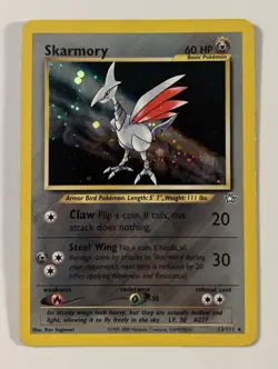 Pokemon TCG Skarmory 13/111 HOLO RARE UNLIMITED LP - Image 1