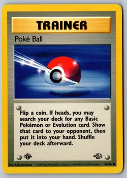 Pokemon: Poke Ball 1st Edition Common Jungle 64/64 LP+ - Image 1
