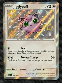 Jigglypuff Baby Shiny 198/091 Paldean Fates Pokemon - Image 1