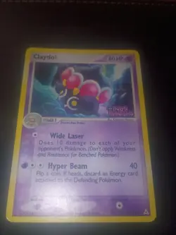 Claydol Stamped Promo EX Holon Phantoms Pokemon Holo 38/110 Mp Creased Corner - Image 1