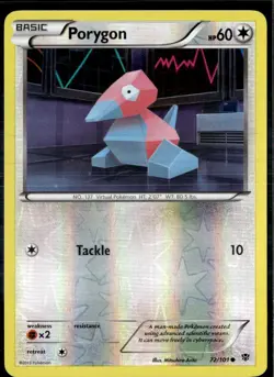 Porygon 72/101 Common Plasma Blast Pokemon Reverse Holo Lightly Played - Image 1