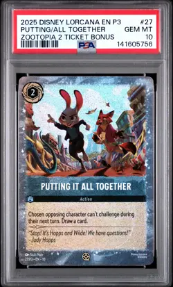 2025 DISNEY LORCANA EN P3-PROMO #27 PUTTING IT ALL TOGETHER PSA 10 - Image 1