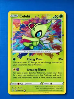 Pokemon TCG Celebi Swsh04 Vivid Voltage 009/185 Holo Amazing Rare English - Image 1