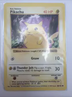 Sealed Pikachu Japan CD Promo 58/102 English 1999 Pokemon Card - Image 1
