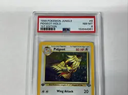 1999 WOTC POKEMON JUNGLE 1ST EDITION PIDGEOT 8/64 HOLO FOIL RARE PSA 8 NM-MT - Image 4