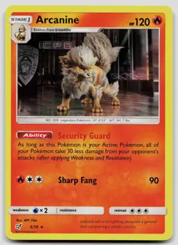 Arcanine 6/18 Detective Pikachu Pokemon LP - Image 1