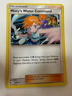 Misty's Water Command 63/68 Holo Rare Hidden Fates Pokemon Holo Near Mint - Image 1
