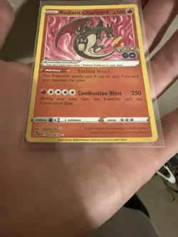Radiant Charizard 011/078 Pokemon GO Radiant Rare Holo English 160 HP 2022 - Image 3