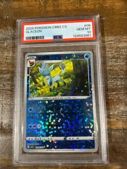 POKEMON 2025 Simplified Chinese Gem Pack 2 GLACEON #06 PSA 10 Gem Mint RARE - Image 1