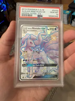 2019 Pokemon Hidden Fates Alolan Ninetales GX Full Art #SV53 PSA 10 - READ DESC - Image 1
