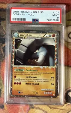 Pokemon Donphan Prime HeartGold & SoulSilver Holo Ultra Rare #107 PSA 9 Mint - Image 1