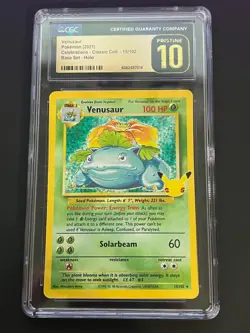 2021 Pokemon Celebrations Venusaur, Classic Collection. 15/102 CGC Pristine 10 - Image 1