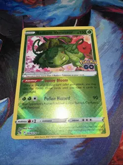Pokemon TCG Radiant Venusaur Holo Card Pokemon Go - Image 1