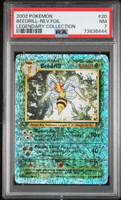 2002 Pokemon Legendary Collection- BEEDRILL #20-REVERSE HOLO- PSA 7 - Image 1