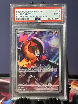 2025 POKEMON MEP EN-ME BLACK STAR PROMO #022 CHARCADET PSA 9 - Image 1