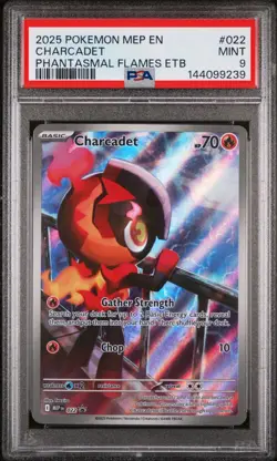 CHARCADET #022 BLACK STAR PROMO PHANTASMAL FLAMES ETB 2025 POKEMON MEP EN PSA 9 - Image 1