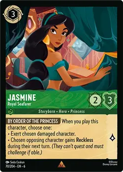 Jasmine - Royal Seafarer 70/204 Rare Azurite Sea Lorcana Disney English Card - Image 1